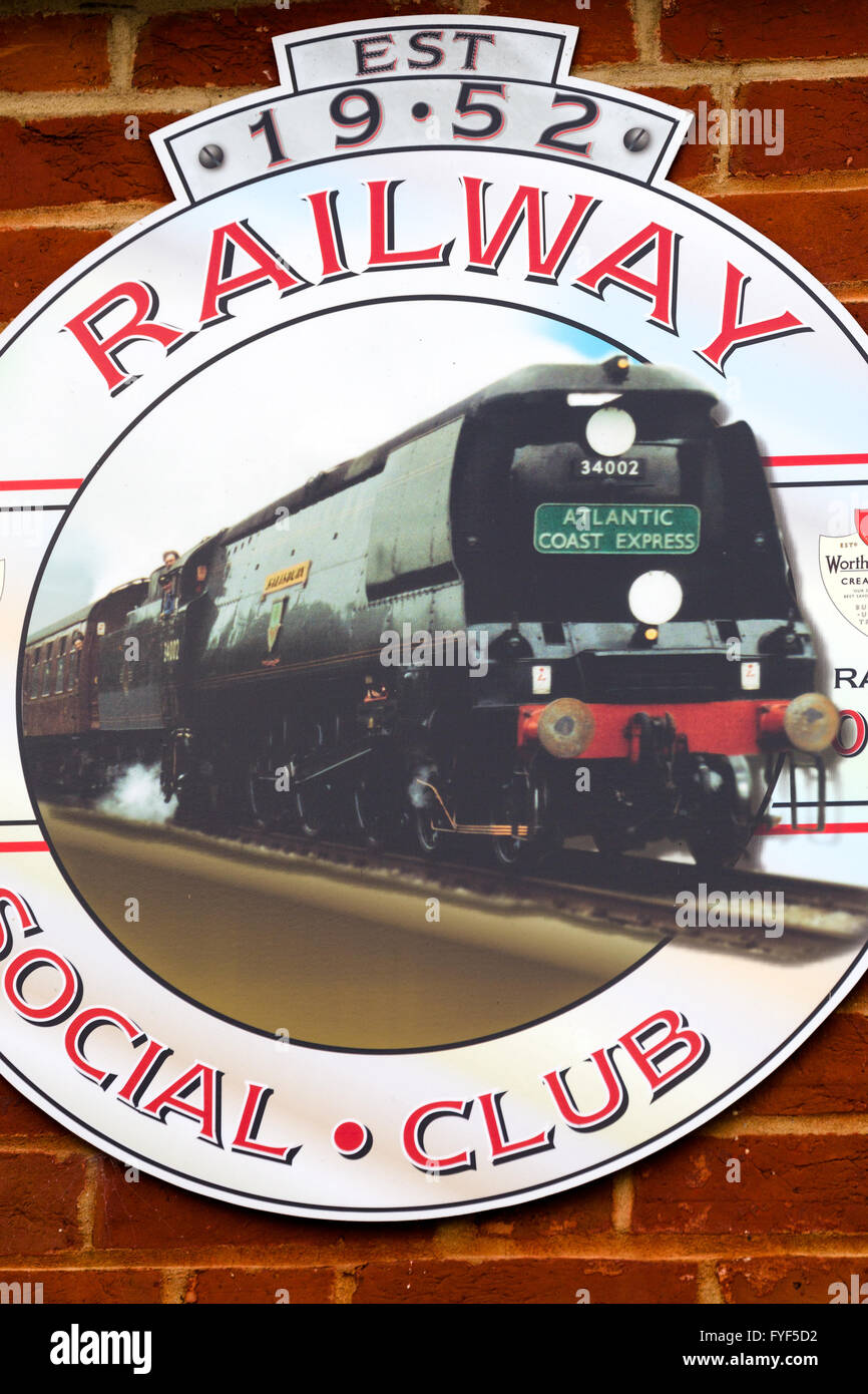 Railway Social club sign. Salisbury England UK Stock Photo