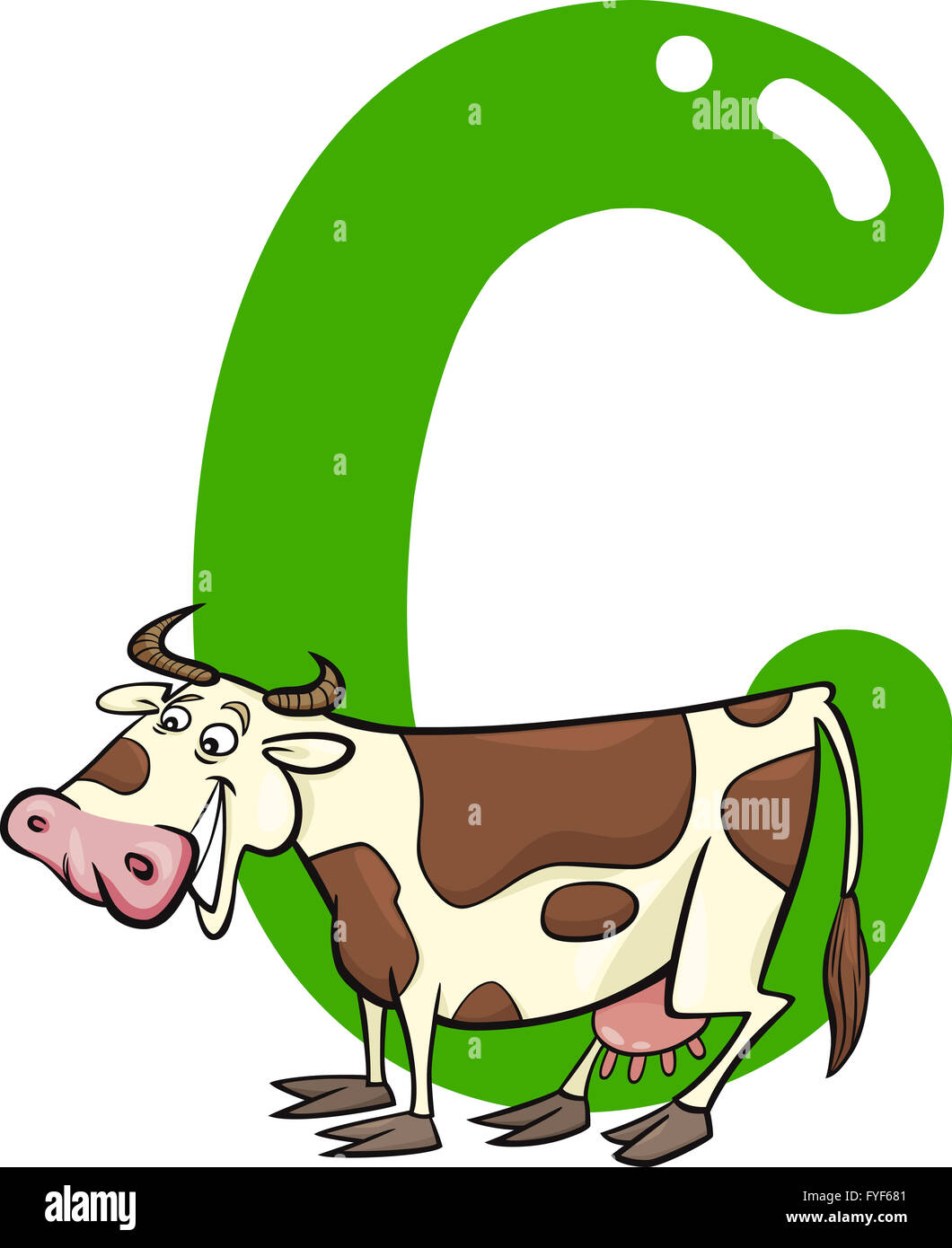 C for cow Stock Photo