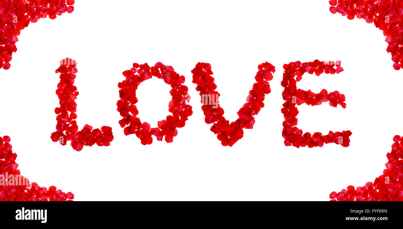 rose petals forming letter Stock Photo - Alamy
