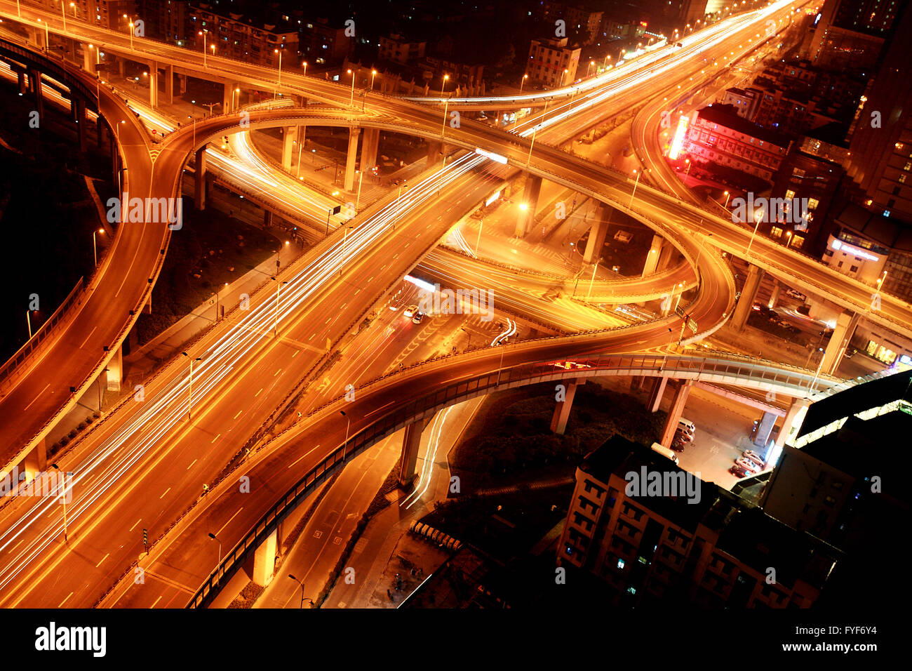 A road junction at Hangzhou Stock Photo