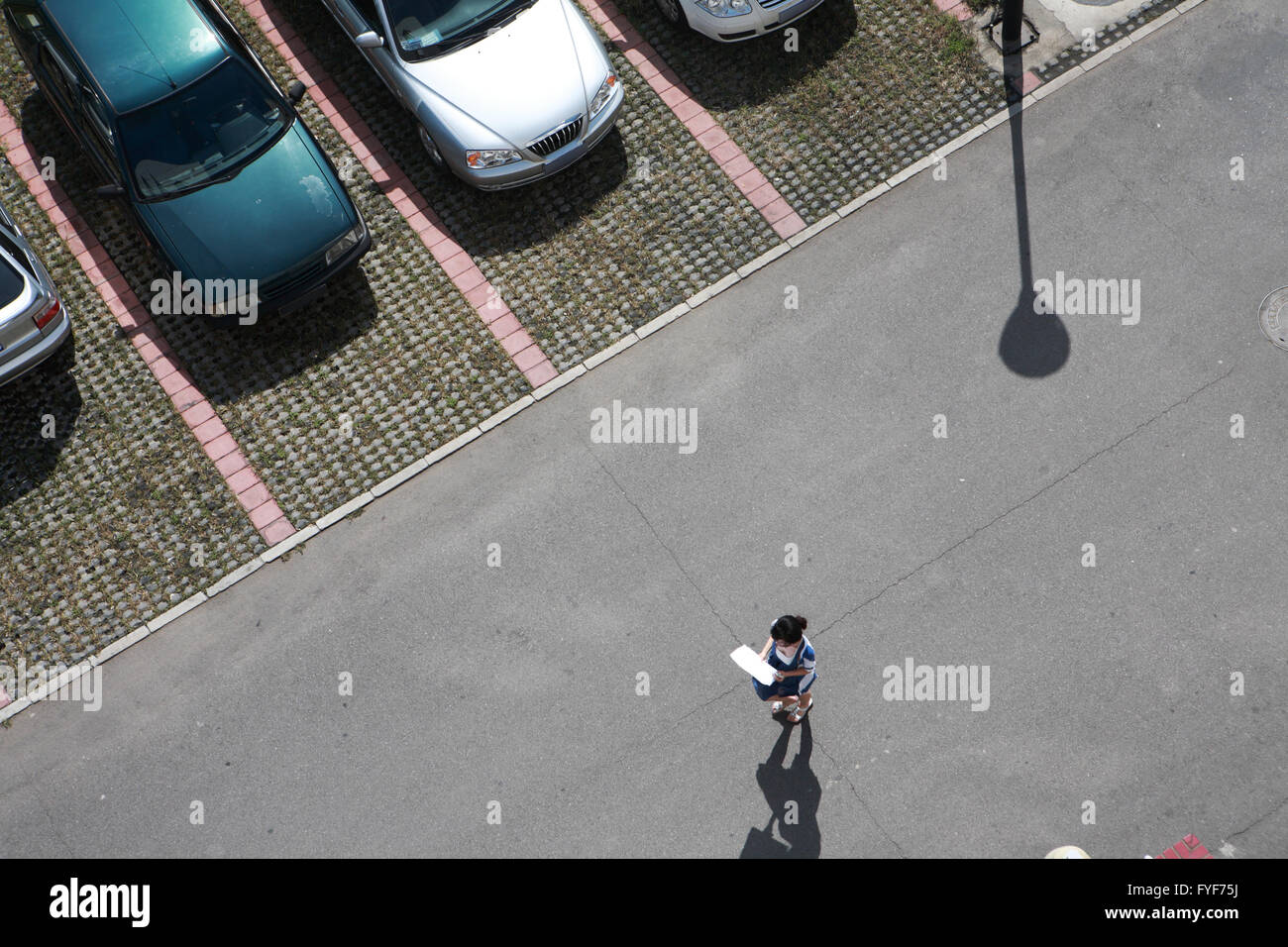 parking of small model cars Stock Photo