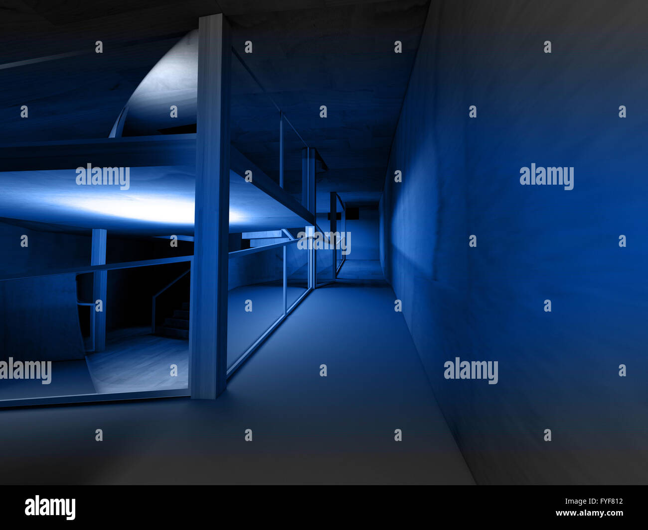 Conceptual architecture, indoor, wood room Stock Photo Alamy