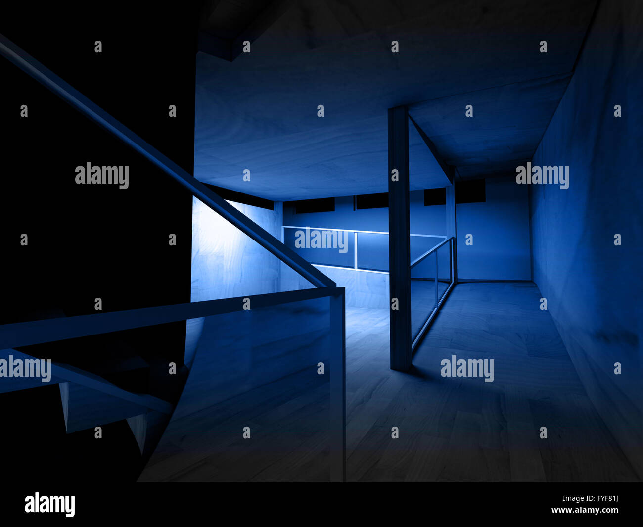 Conceptual architecture, indoor, wood room Stock Photo Alamy