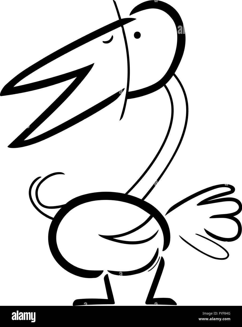 cartoon doodle of bird for coloring Stock Photo