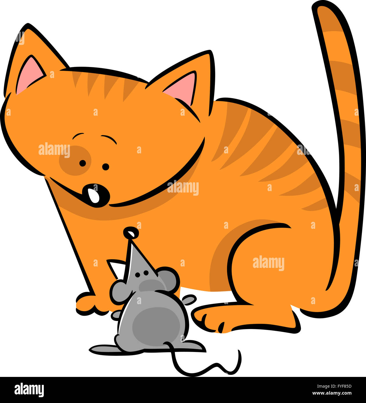 cartoon doodle of cat and mouse Stock Photo - Alamy