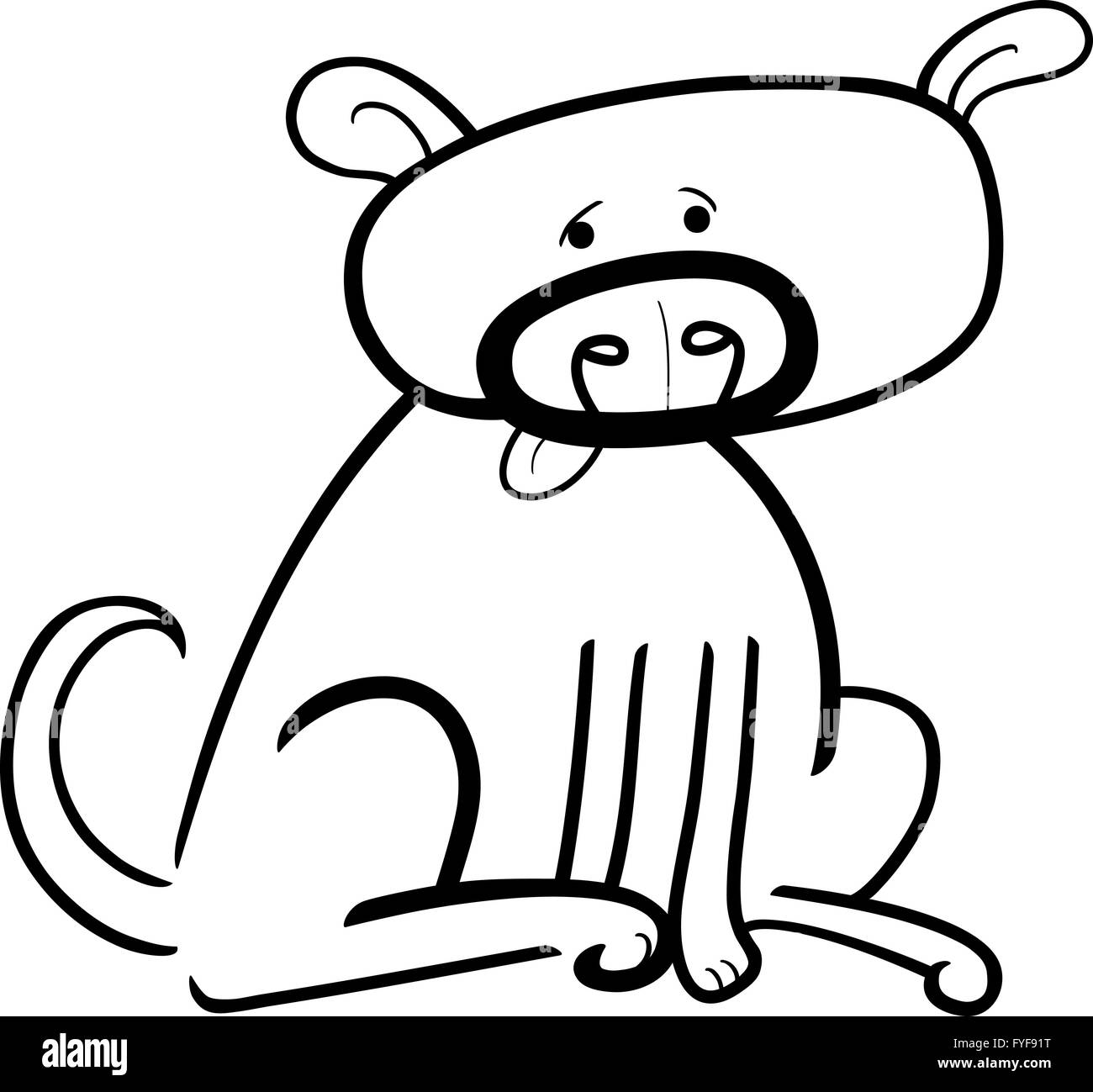 cartoon doodle of dog for coloring Stock Photo - Alamy