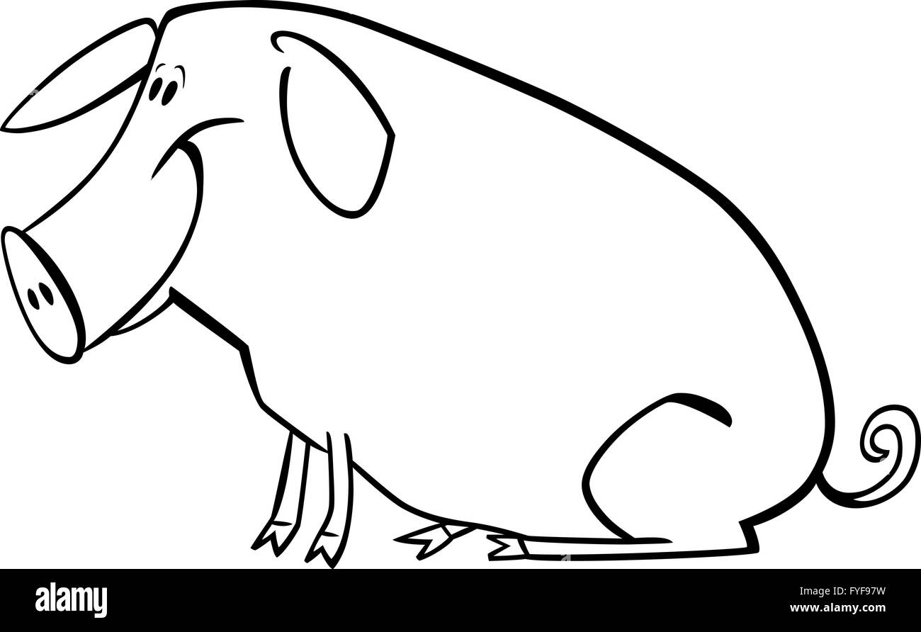 Cartoon Pig Black and White Stock Photos & Images - Alamy