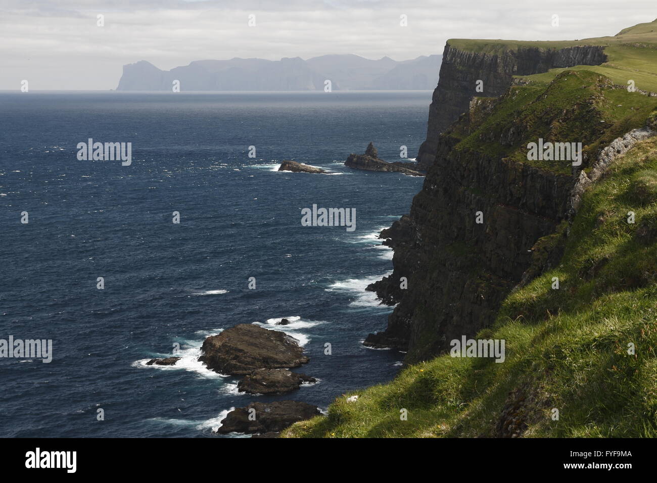 Cliff of the Mykines island Stock Photo