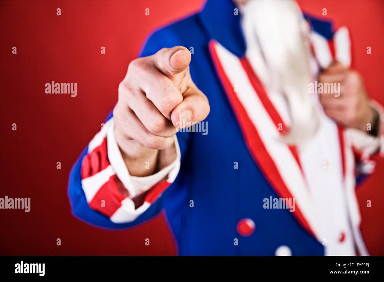 Series with Uncle Sam character in various poses with props Stock Photo ...