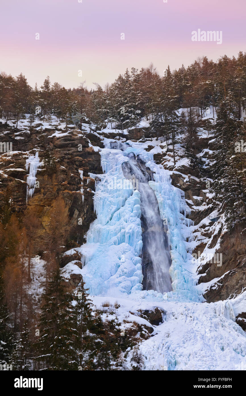Waterfall Stuibenfall at Umhausen - Tirol Austria Stock Photo