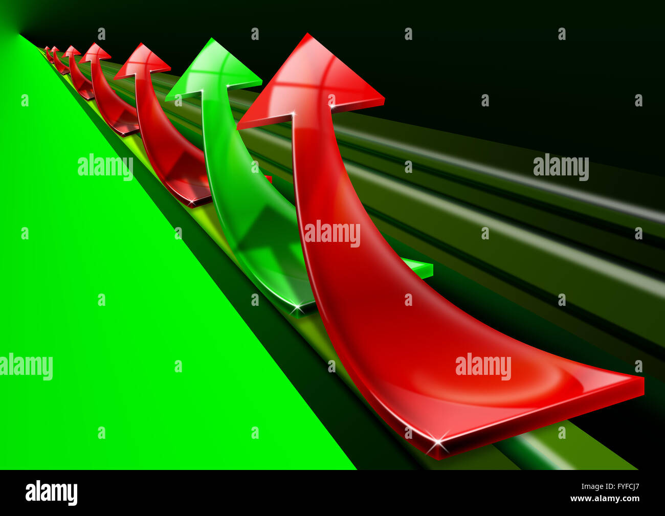 Red and green arrows background Stock Photo - Alamy