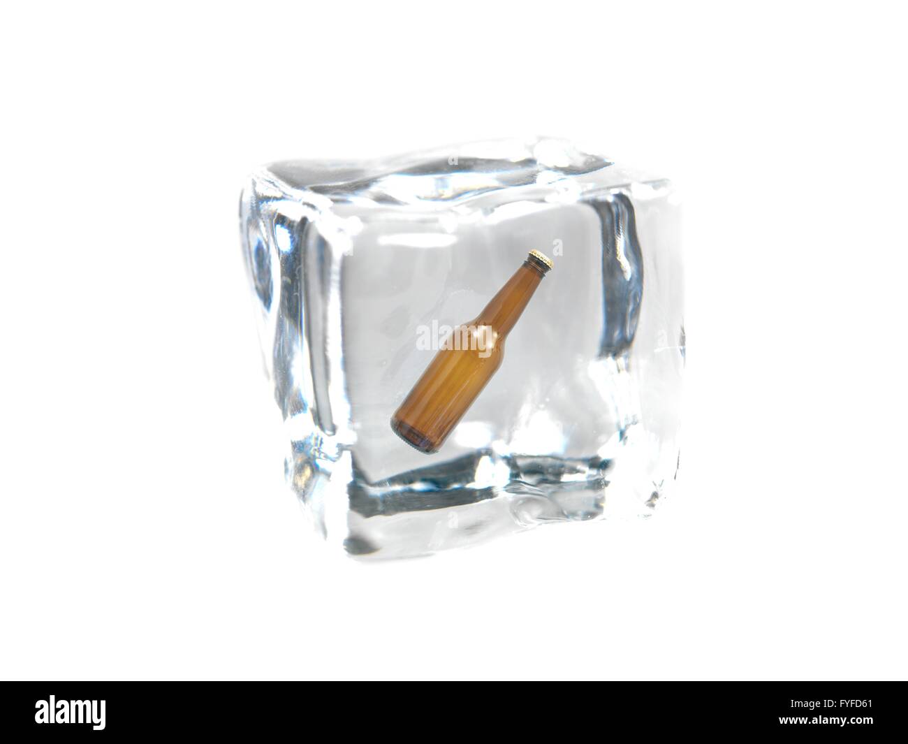 Ice cubes isolated against a white background Stock Photo