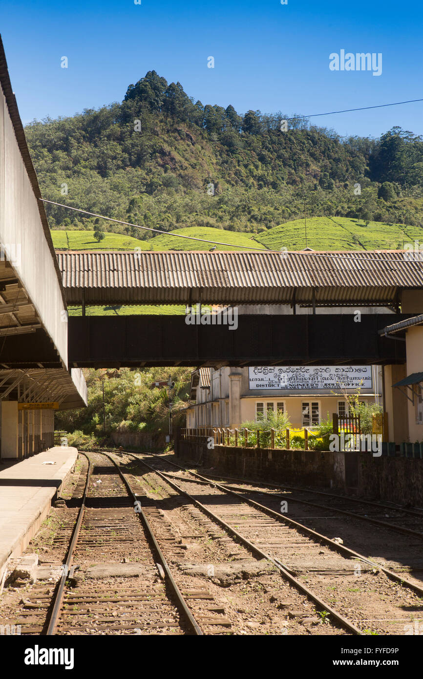 Sri Lanka, Nuwara Eliya, Nanu Oya Railway Station Stock Photo