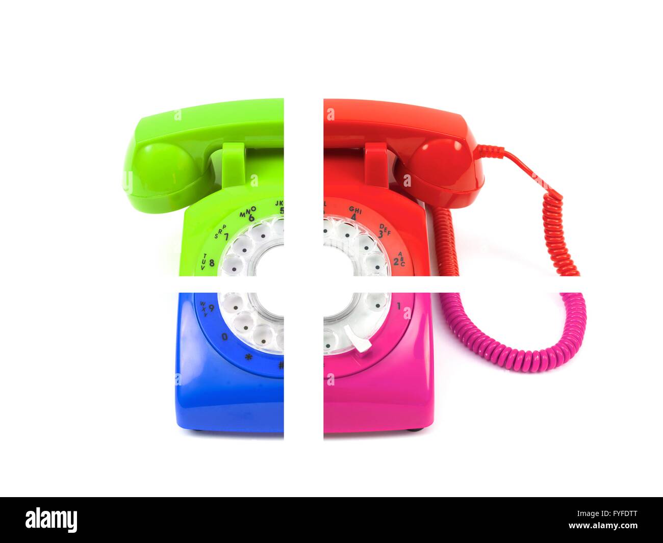 A rotary telephone isolated against a white background Stock Photo - Alamy
