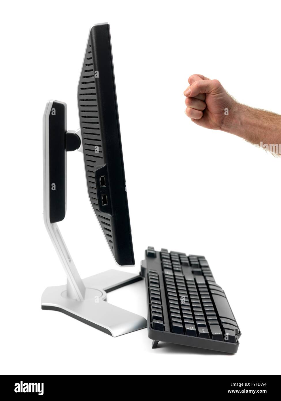 A desktop computer isolated against a white background Stock Photo - Alamy