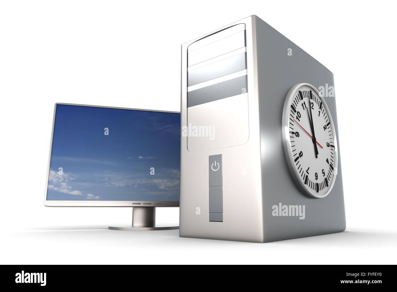 Digital clock tower Cut Out Stock Images & Pictures - Alamy