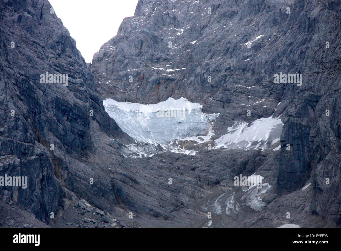 der Blaueisgletscher am Hochkalter, Alpen bei Berchtesgaden, Bayern. Stock Photo
