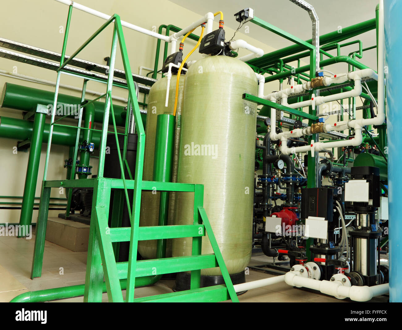 Water purification filter equipment in plant Stock Photo Alamy