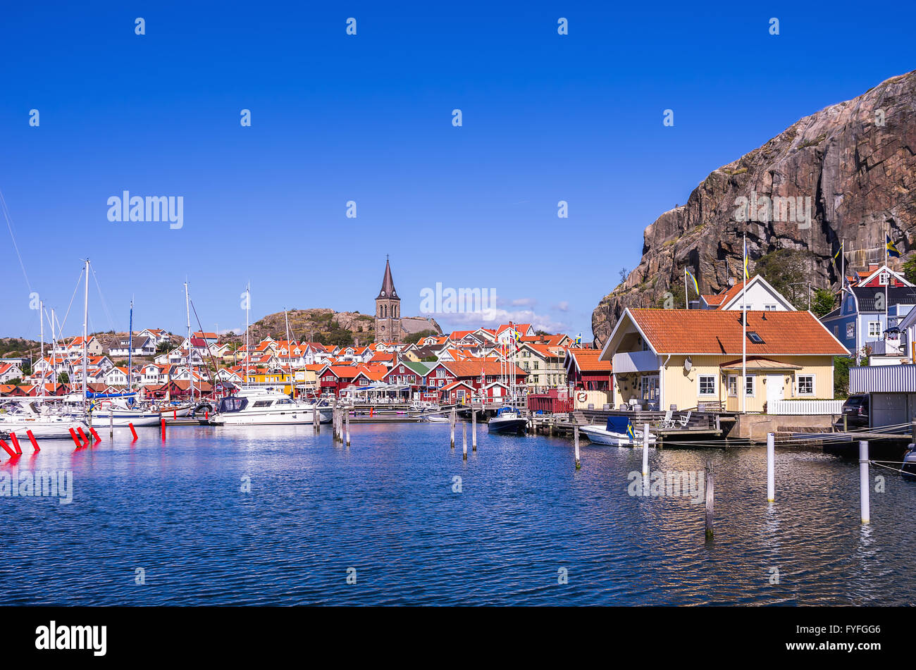 The fishing village of Fjallbacka in Bohuslan county, Sweden Stock
