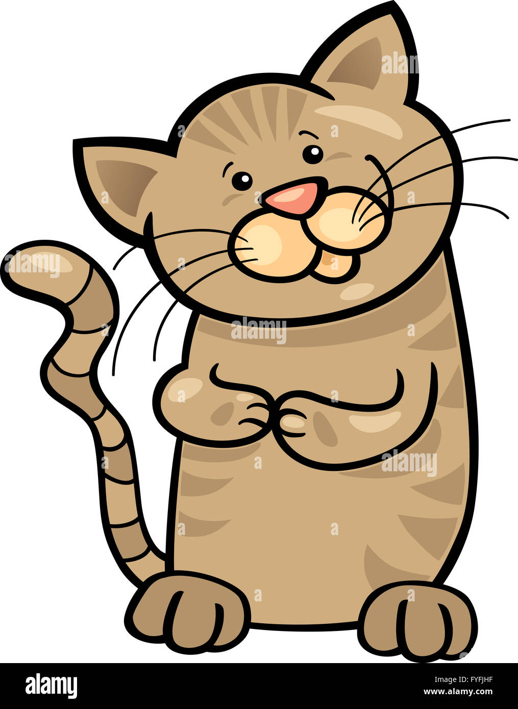 Cartoon brown tabby cat Cut Out Stock Images Pictures Alamy