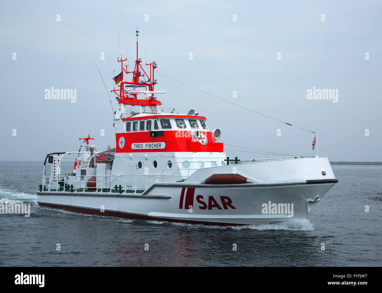 Life boat Theo Fischer, German Maritime Search and Rescue Service, Baltic Sea, Mecklenburg-Western Pomerania, Germany Stock Photo