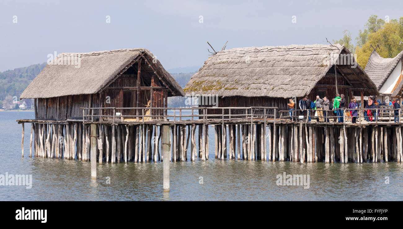 Pfahlbaumuseum Unteruhldingen, stilt house museum, UNESCO World Cultural Heritage Site, Uhldingen-Mühlhofen, Lake Constance Stock Photo