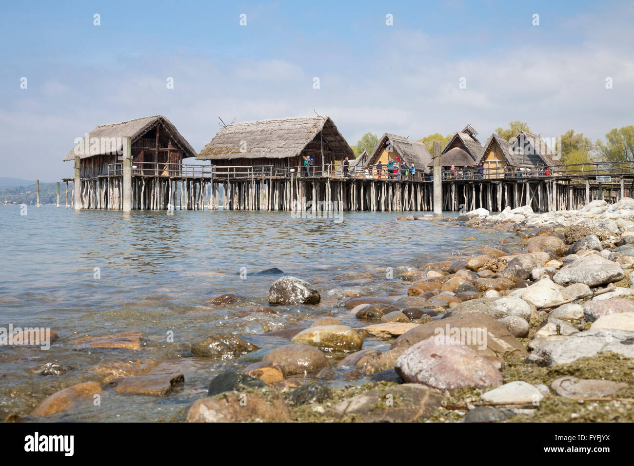 Pfahlbaumuseum Unteruhldingen, stilt house museum, UNESCO World Cultural Heritage Site, Uhldingen-Mühlhofen, Lake Constance Stock Photo