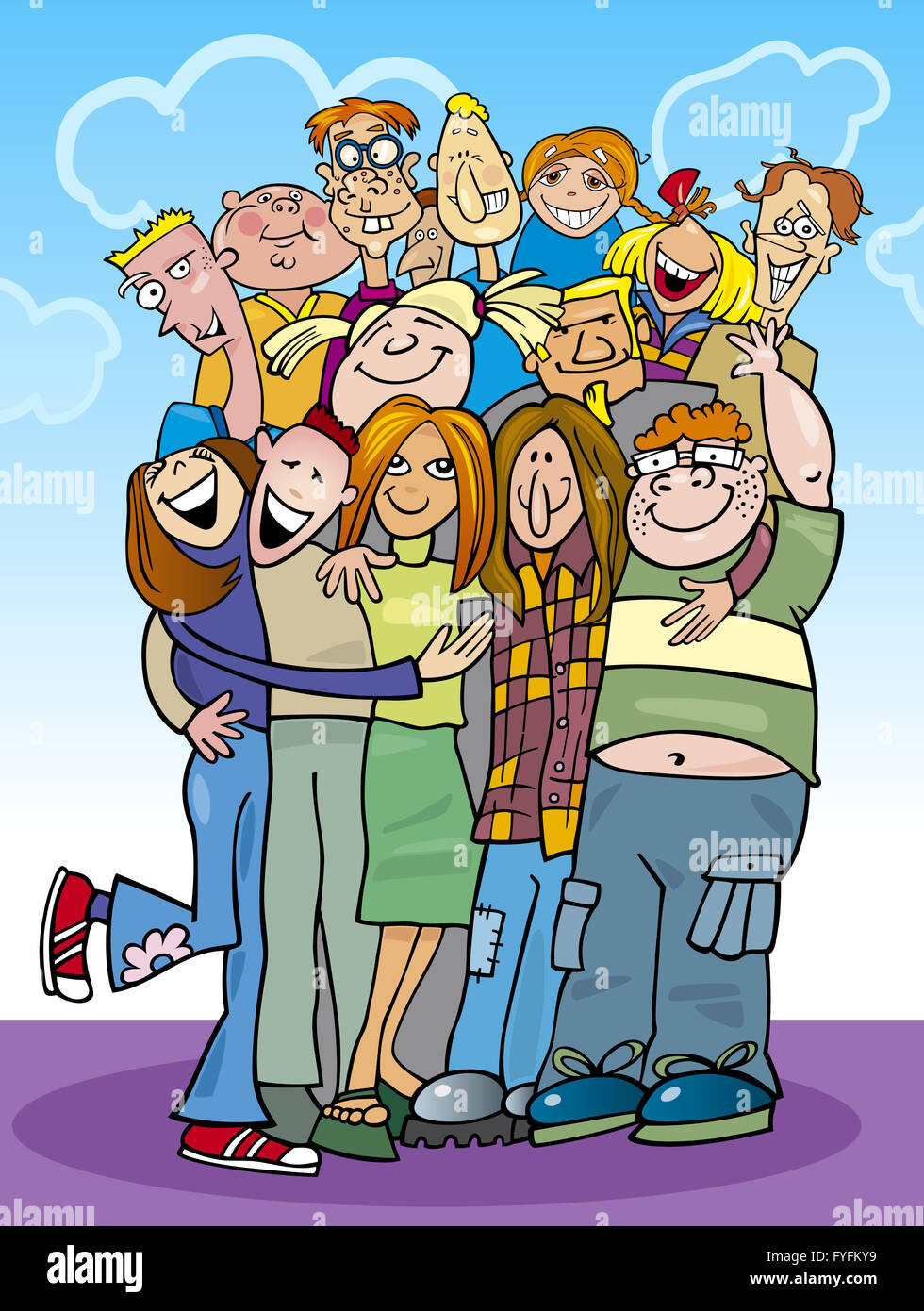 Cartoon teenagers group hi-res stock photography and images - Alamy Cartoon teenagers group hi-res stock photography and images - Alamy