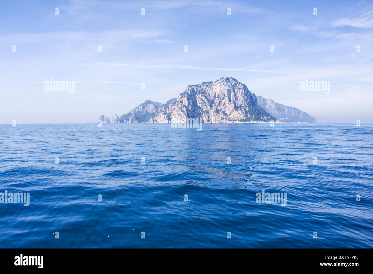 sailing to the blue cave Capri Italy Stock Photo