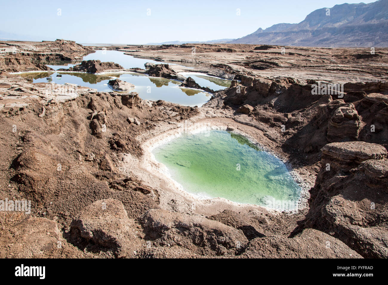 Water Pools In Sink Holes On The Shore Of The Dead Sea