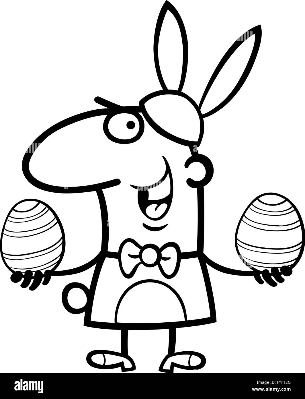 man in easter bunny costume cartoon Stock Photo