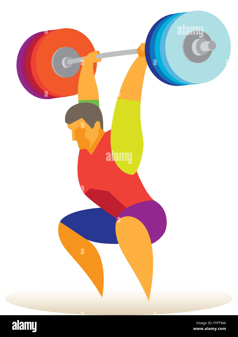 weightlifter doing his successful attempt Stock Photo
