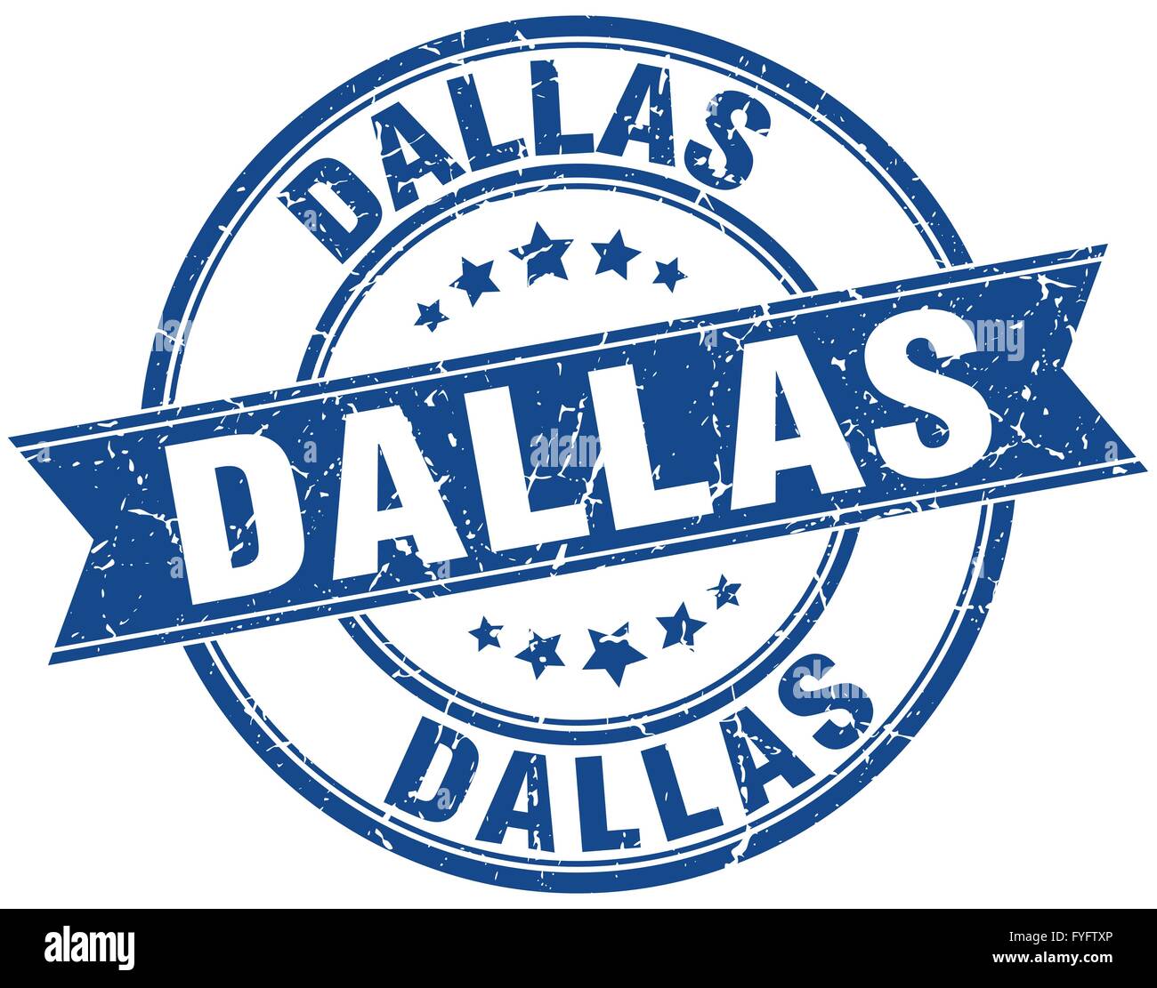 Dallas blue round grunge vintage ribbon stamp Stock Vector Image & Art ...