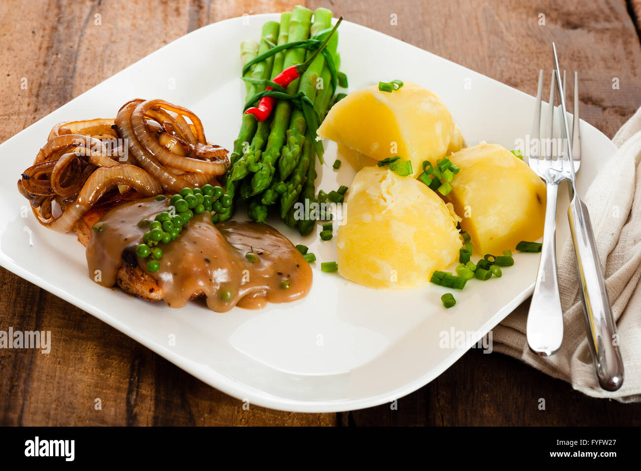 New potato steak vegetables hi-res stock photography and images - Alamy