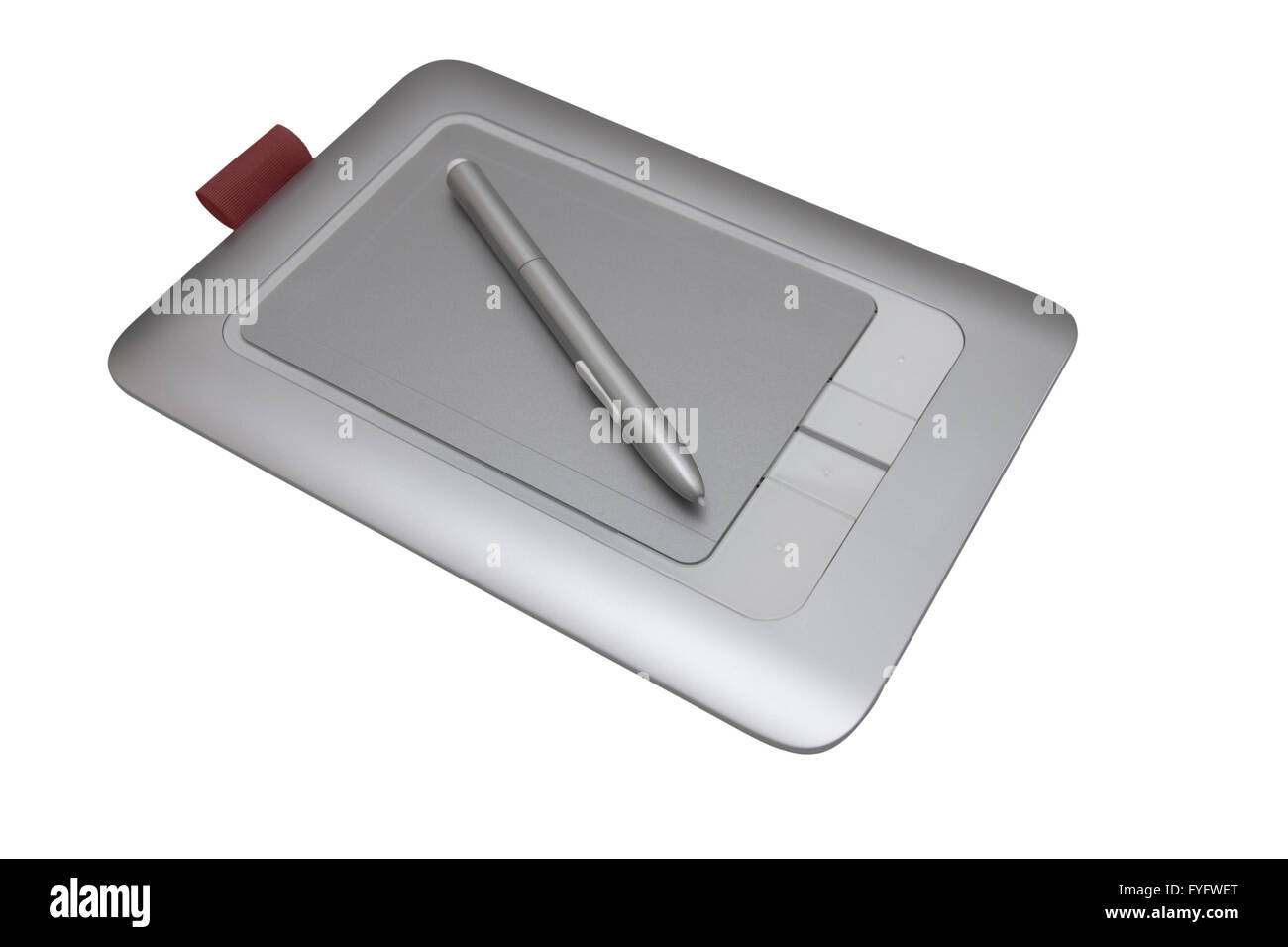 Electronic drawing pen tablet isolated on white background Stock Photo