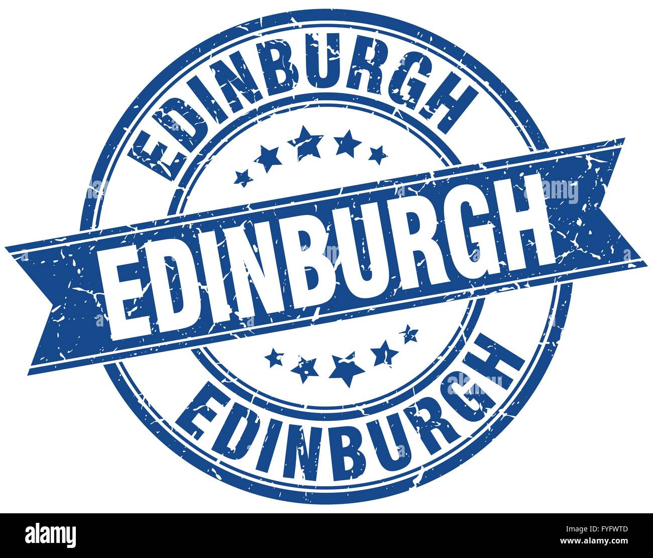 Edinburgh blue round grunge vintage ribbon stamp Stock Vector Image ...