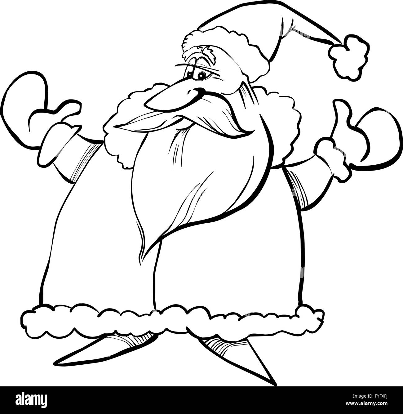 cartoon santa claus for coloring book Stock Photo