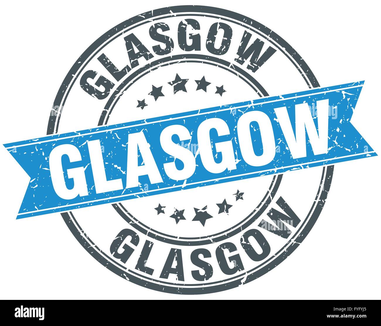 Glasgow blue round grunge vintage ribbon stamp Stock Vector Image & Art ...