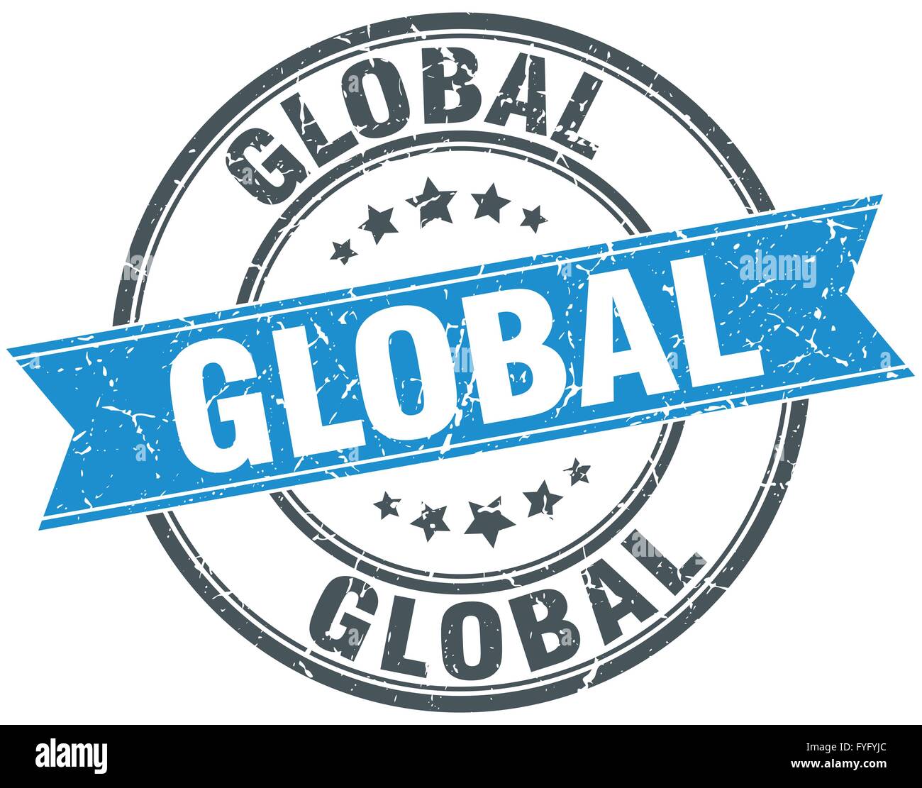 global blue round grunge vintage ribbon stamp Stock Vector Image & Art ...