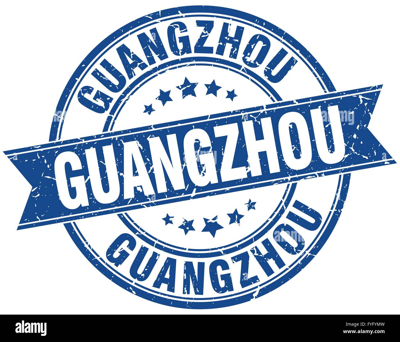 Guangzhou blue round grunge vintage ribbon stamp Stock Vector Image ...