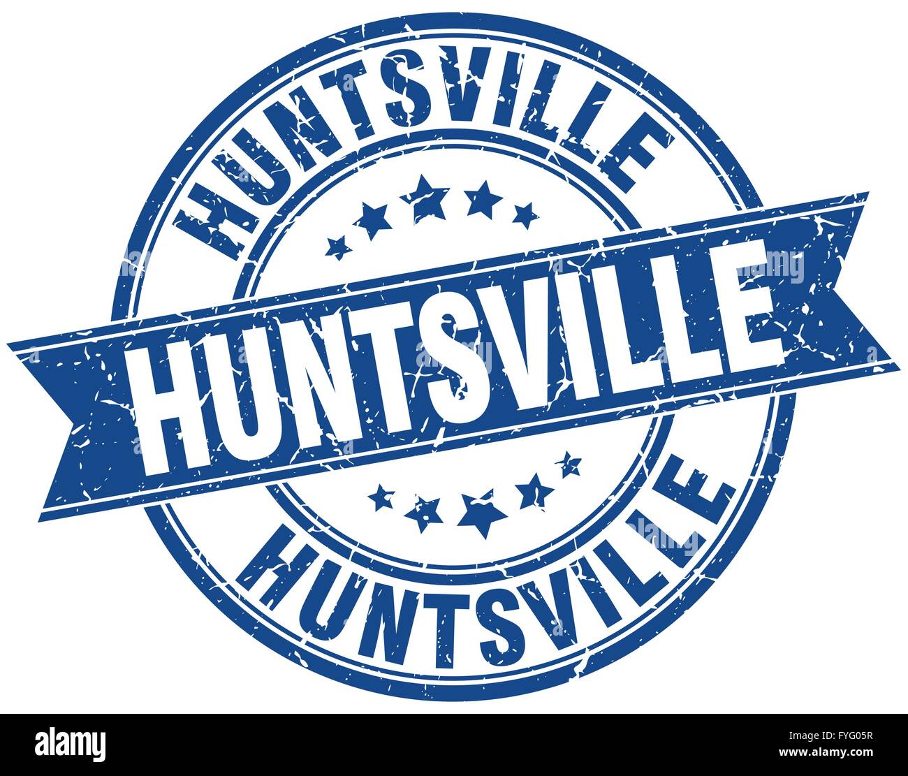 Huntsville blue round grunge vintage ribbon stamp Stock Vector Image ...