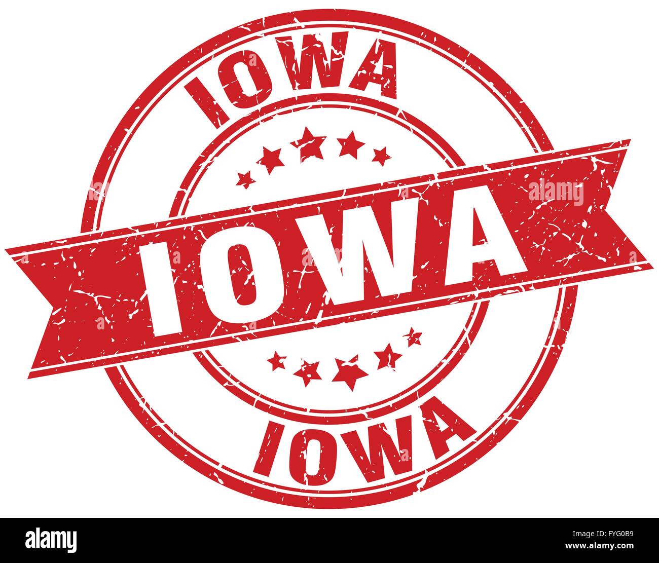 Iowa red round grunge vintage ribbon stamp Stock Vector Image & Art - Alamy