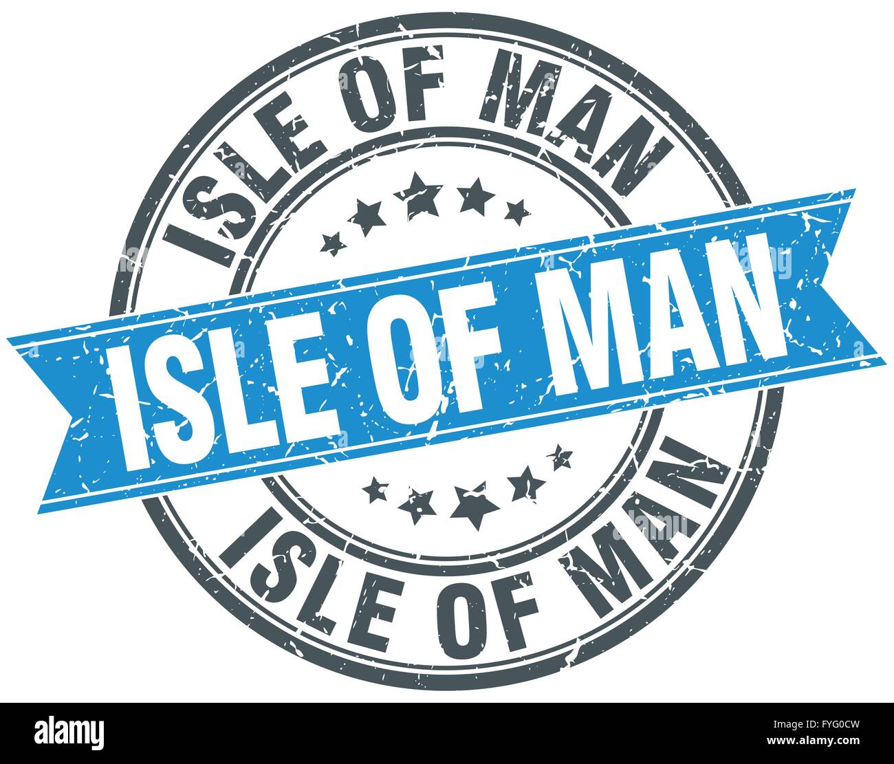 Isle Of Man blue round grunge vintage ribbon stamp Stock Vector Image ...