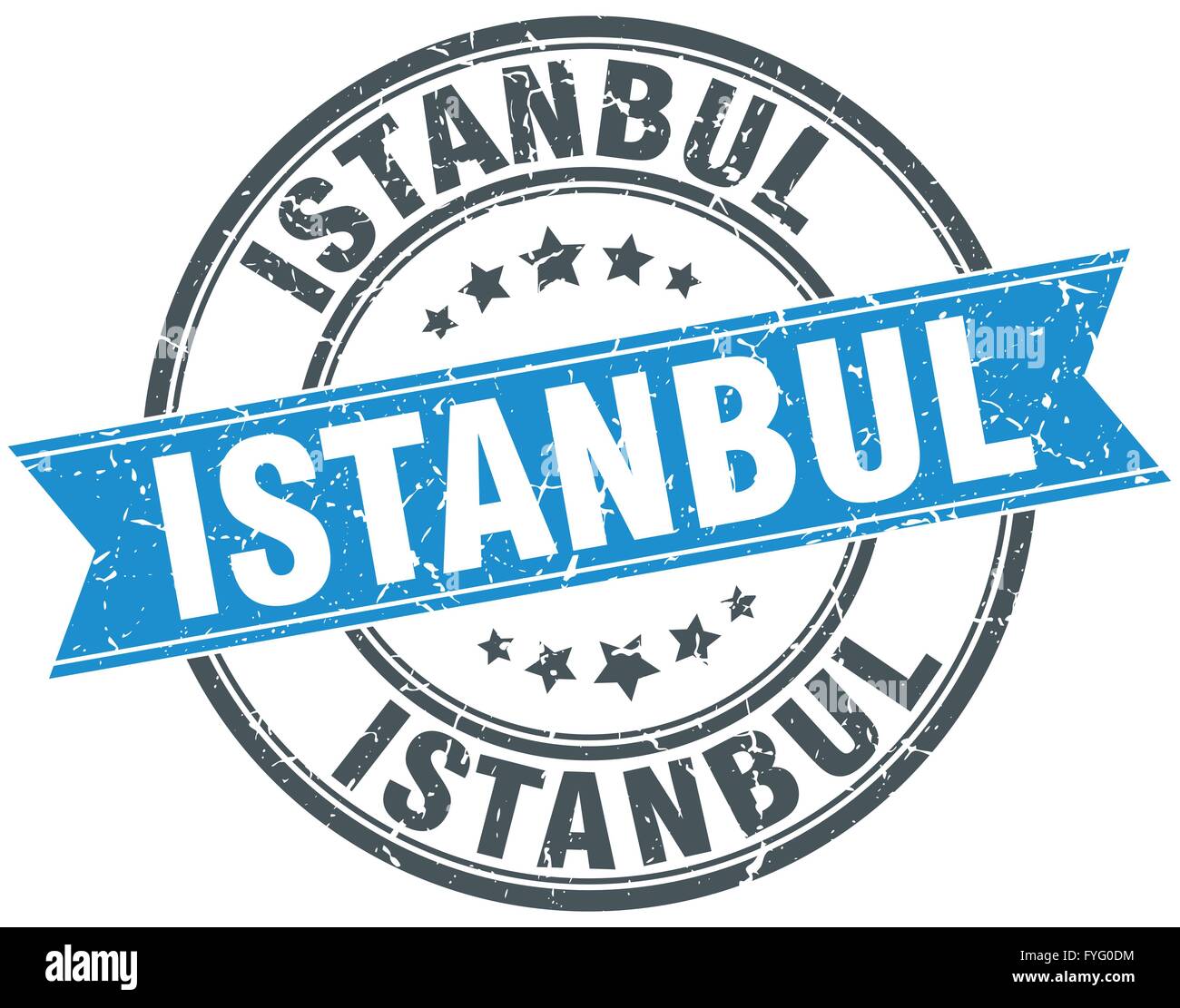 Istanbul blue round grunge vintage ribbon stamp Stock Vector Image ...