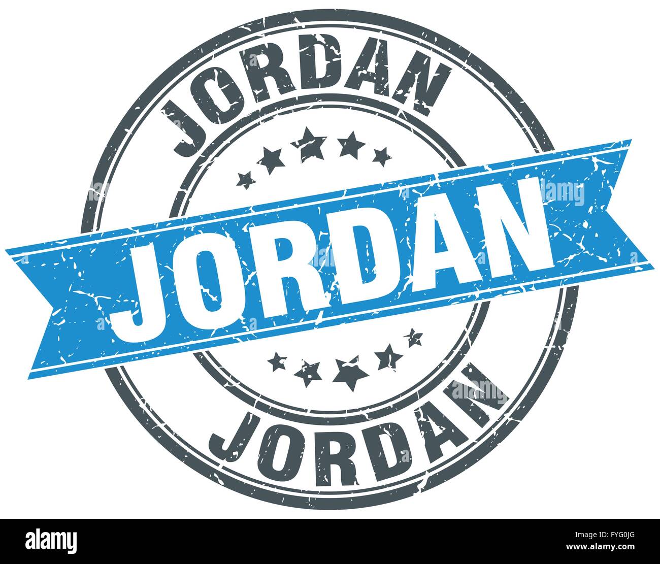 Jordan blue round grunge vintage ribbon stamp Stock Vector Image & Art ...