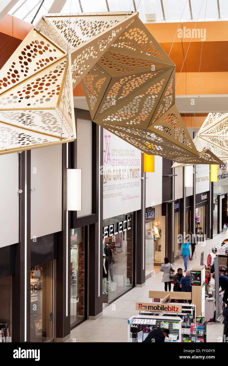 Elevated view of main shopping route. The Mall Walthamstow, London