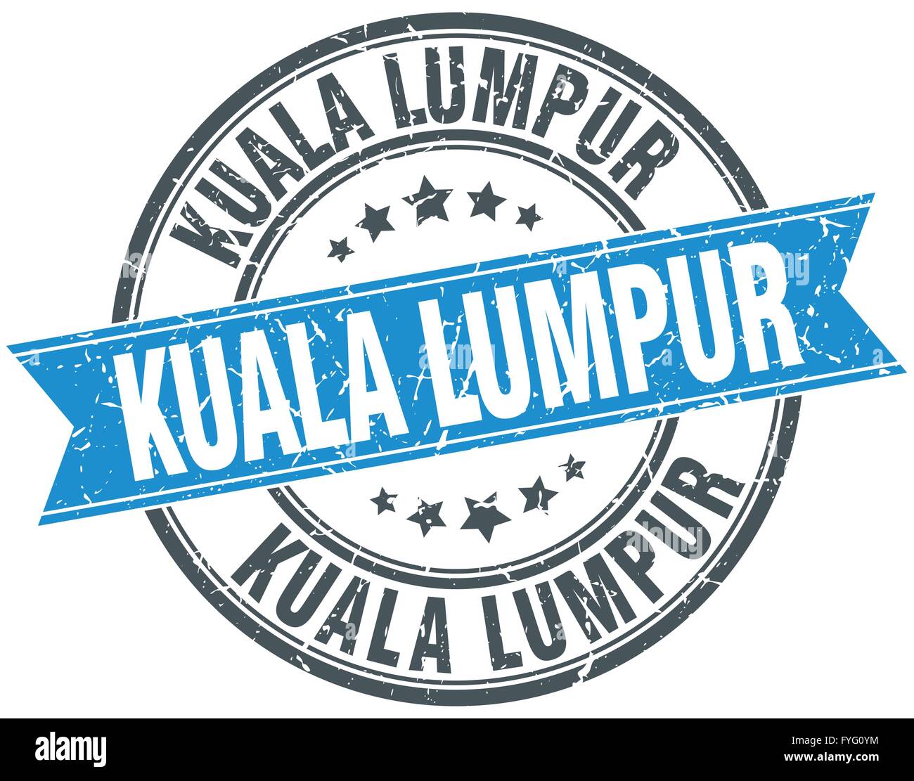 Kuala Lumpur blue round grunge vintage ribbon stamp Stock Vector Image ...