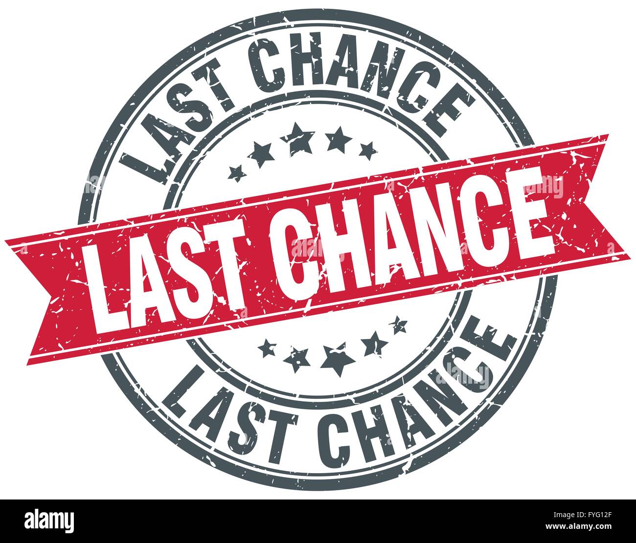 Last One Ribbon last chance red round grunge vintage ribbon stamp Stock Vector Image ...