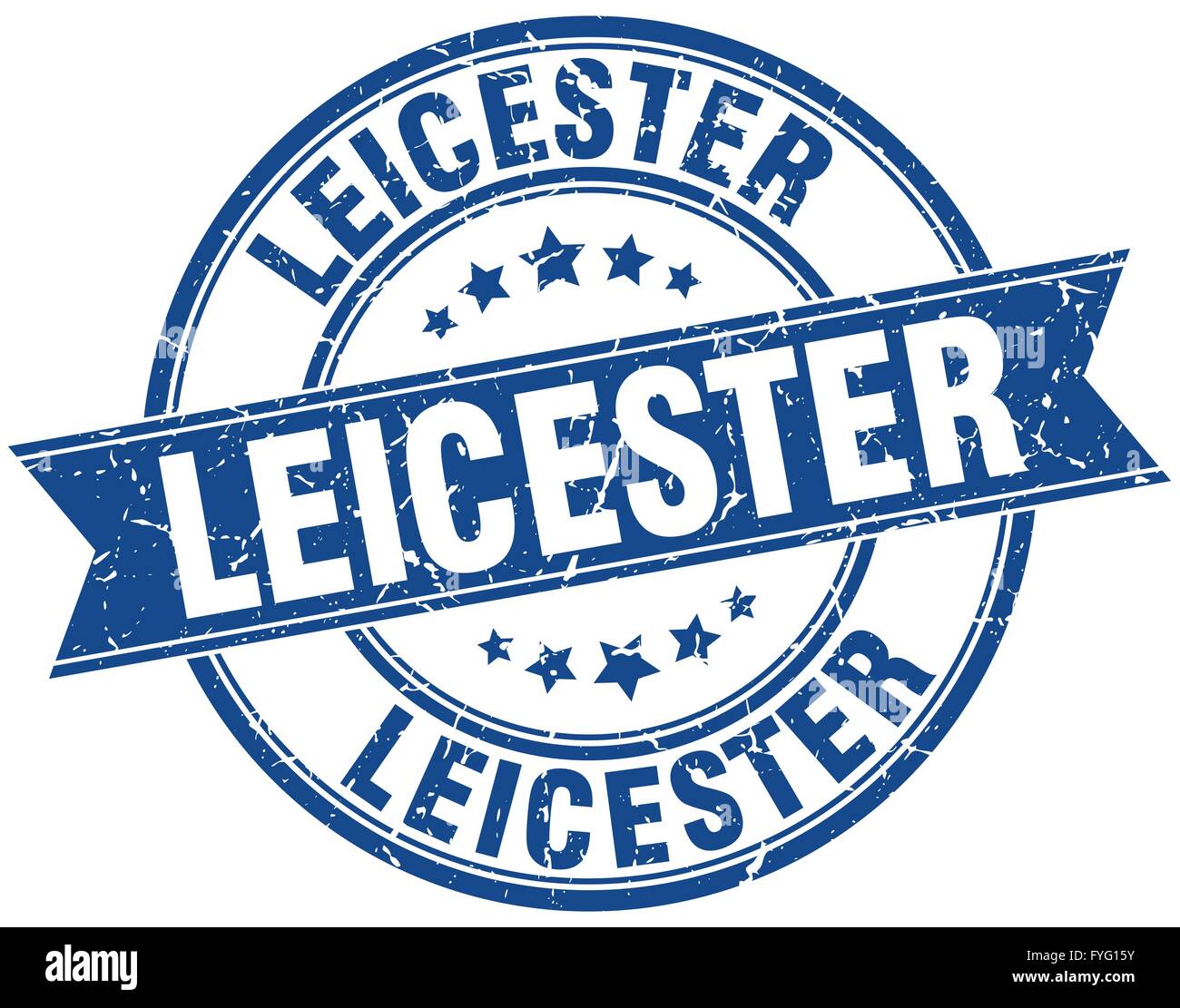 Leicester blue round grunge vintage ribbon stamp Stock Vector Image ...