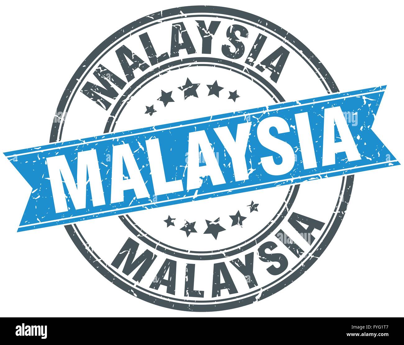 Malaysia blue round grunge vintage ribbon stamp Stock Vector Image ...